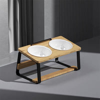 Double Bowl With Wooden Frame
